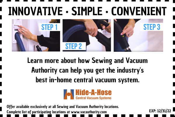 Learn more about the Hide A Hose Central Vacuum System at Sewing and Vacuum Authority