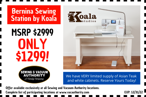 Save $1700 on a Bernina Sewing Station by Koala ONly $1299